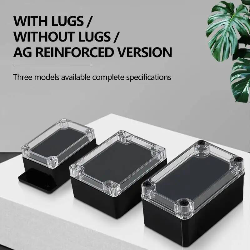 Outdoor Power Box - 2 個透明カバー防水ジャンクションボックス黒プラスチック端子スイッチボックス屋内屋外セキュリティカメラ電源用