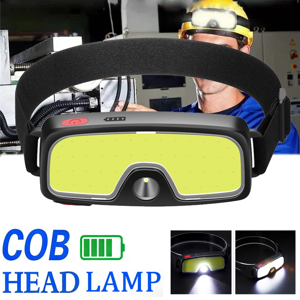 Outdoor Power Usb - 強力な COB ヘッドランプ Type-c/USB 充電式ヘッド懐中電灯内蔵バッテリー屋外釣りキャンプランタン防水トーチ