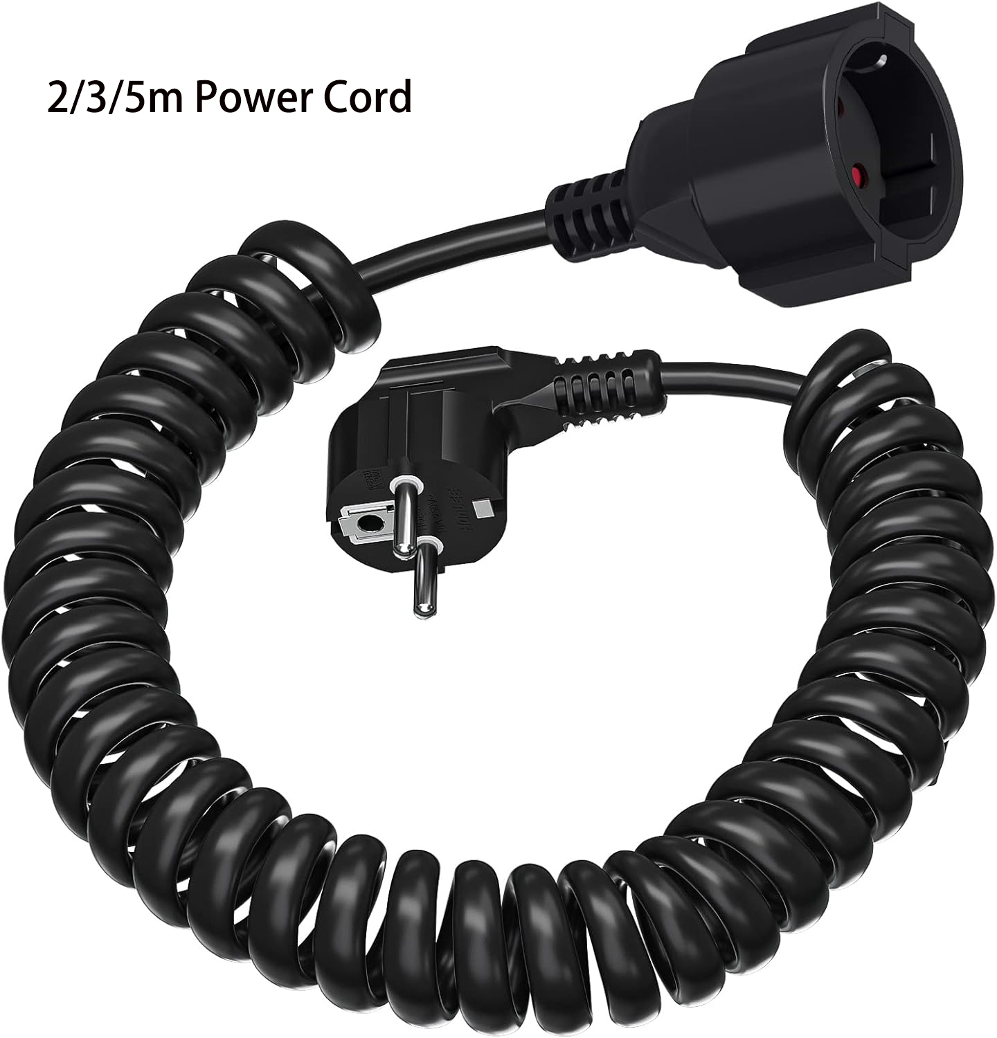 Outdoor Power Extension - 2/3/5/8/10m ヨーロッパ延長コード、シュコプラグ電源延長ケーブル オス-メス電源ソケット 230V/16A IP20、スパイラルケーブル