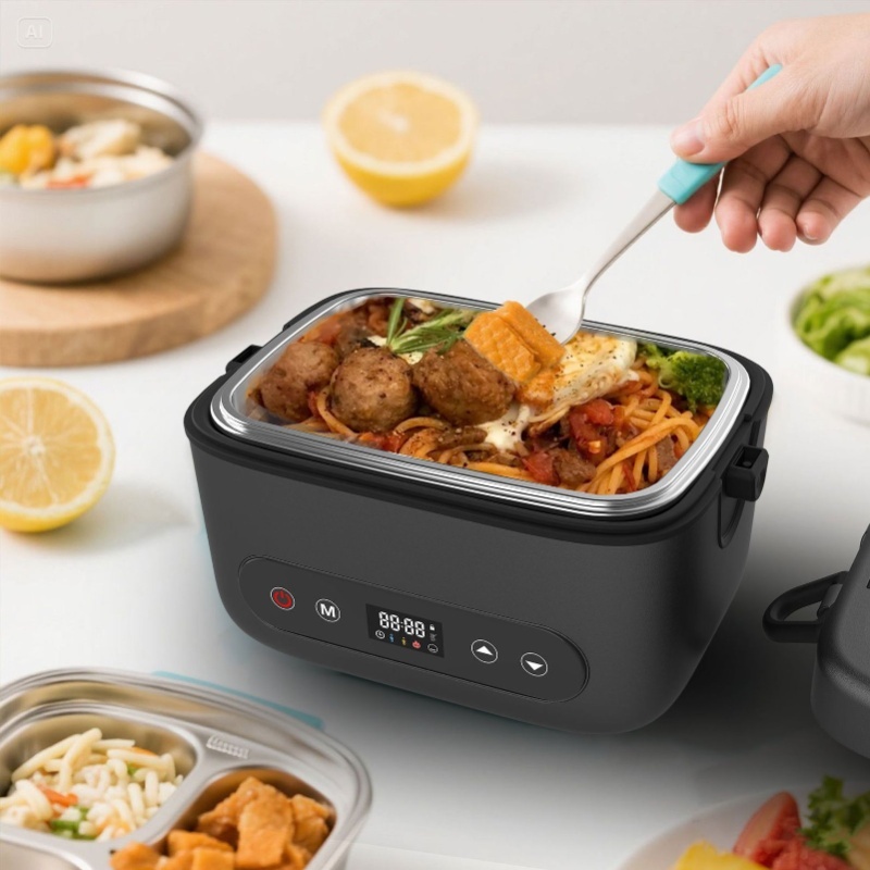 Outdoor Power Box - バッテリー駆動コードレス加熱ランチボックス 12000mAh マルチモード自動保温器 アウトドア、釣り、車、家庭用