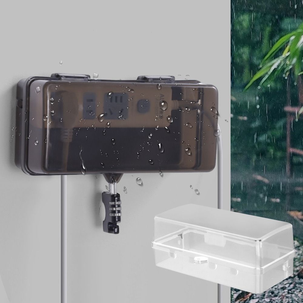 Extension Cord Outdoor - ポータブルプラスチックプラグボックス盗難防止防水ケーブル管理ボックス保護コンセント耐候性延長リードカバー屋外用