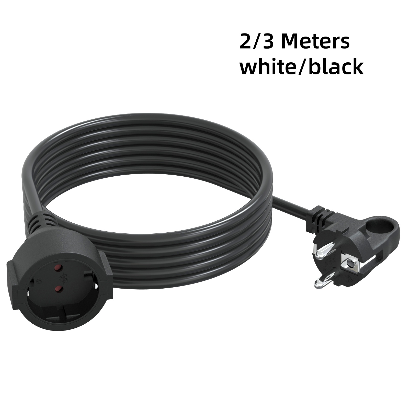 Outdoor Power Extension - 2/3/5メートルEU電源延長コードシュコプラグ延長ケーブル250V/16Aオス-メスソケット延長電源コードPC用
