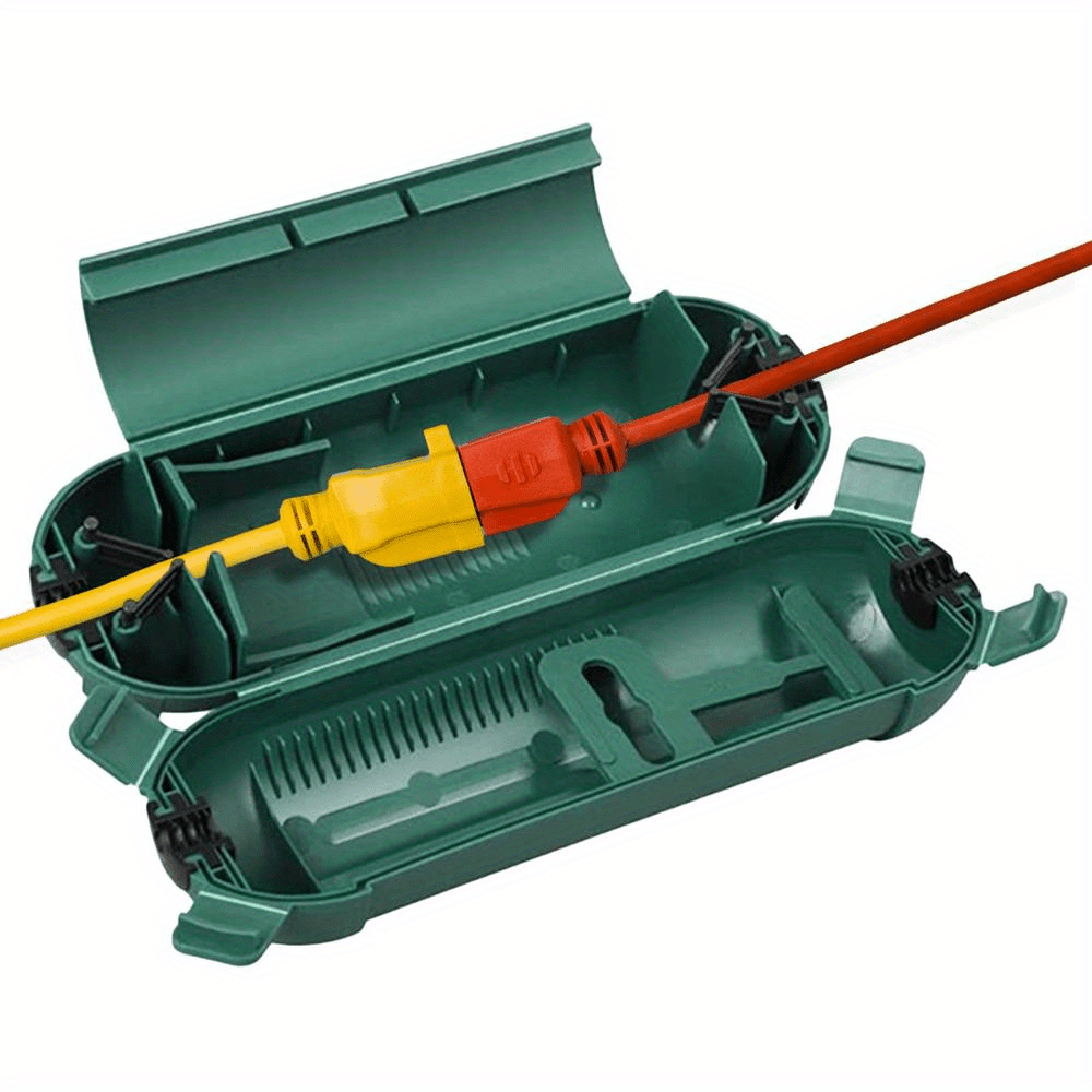 Extension Cord Outdoor - 屋外用延長コードカバー 防水接続プロテクター 4つのシールラッチ付き AWG 12/14/16コード用の調整可能なコンパートメント