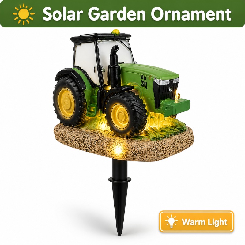 Outdoor Yard Power Stake - ソーラートラクターガーデンステークライト屋外暖色LED農場装飾防水ソーラー式庭芝生通路飾り