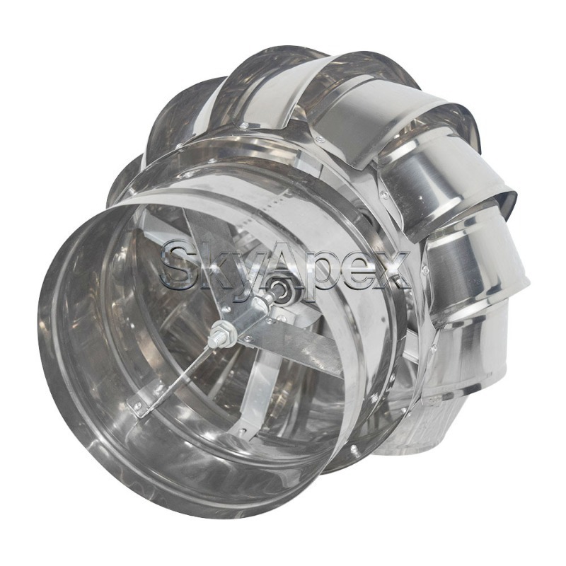 Outdoor Power Vent - 304 ステンレス鋼ノーパワールーフベントキャップ防水防雨煙突換気装置屋外屋根裏空気交換ユニット