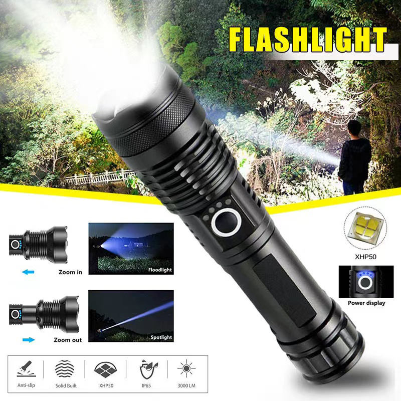 Outdoor Power Usb - ハイパワー XHP70 LED 懐中電灯 USB-C 充電式トーチ