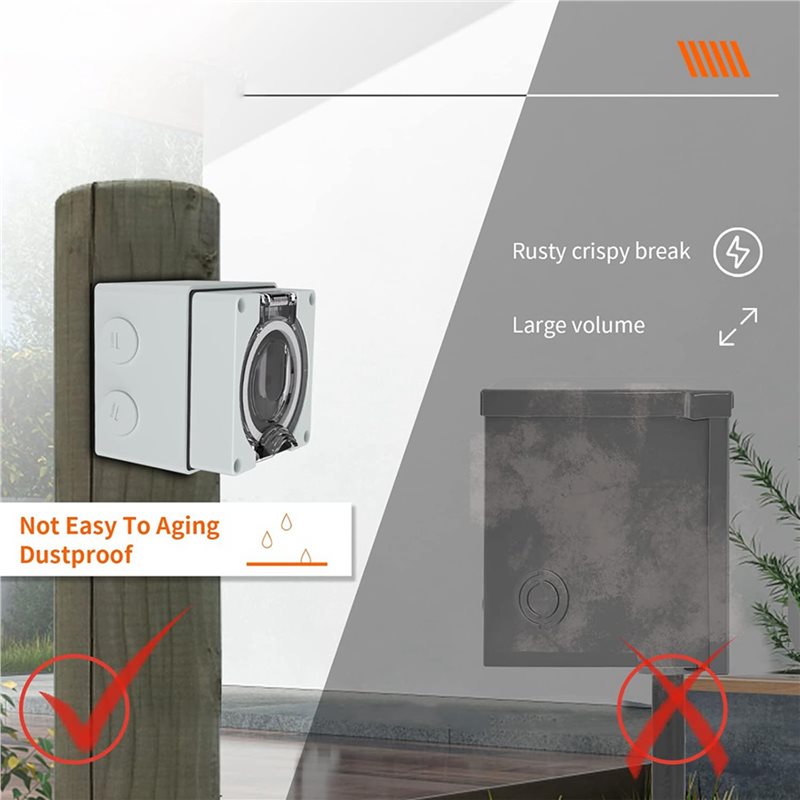 ABVC 6X 50アンペア電源コンセントボックス、125/ - Outdoor Power Receptacle Box のレビューと価格