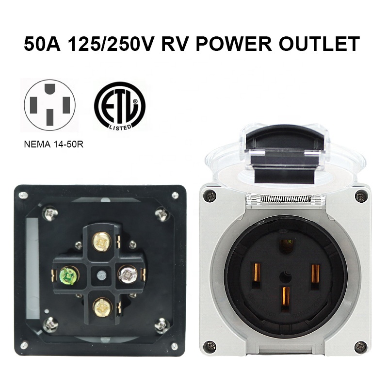 50アンペア発電機RV電源インレットボックスプラスチック防水 - Outdoor Power Receptacle Box のレビューと価格