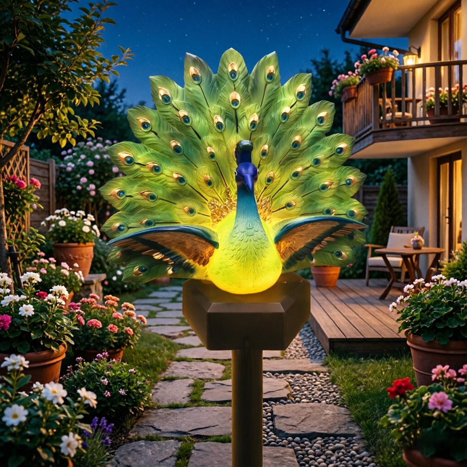 ソーラーバードガーデン彫刻ソーラーパワー防水装飾ステーク屋外 - Outdoor Yard Power Stake のレビューと価格