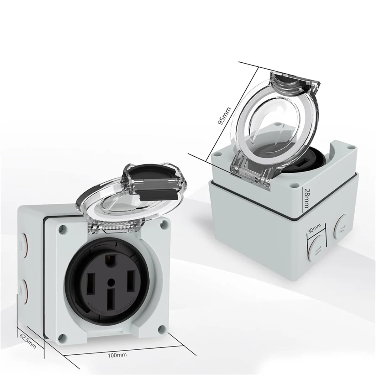 AT16 50アンペア電源コンセントボックス、125/250 - Outdoor Power Receptacle Box のレビューと価格