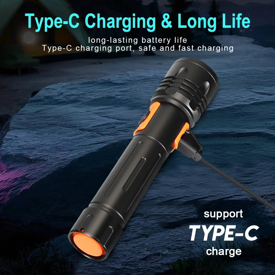 ハイパワー LED 懐中電灯 USB 充電式トーチ、伸縮ズー - Outdoor Power Usb のレビューと価格