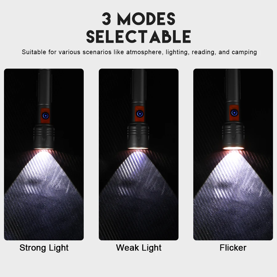 ハイパワー LED 懐中電灯 USB 充電式トーチ、伸縮ズー - Outdoor Power Usb のレビューと価格