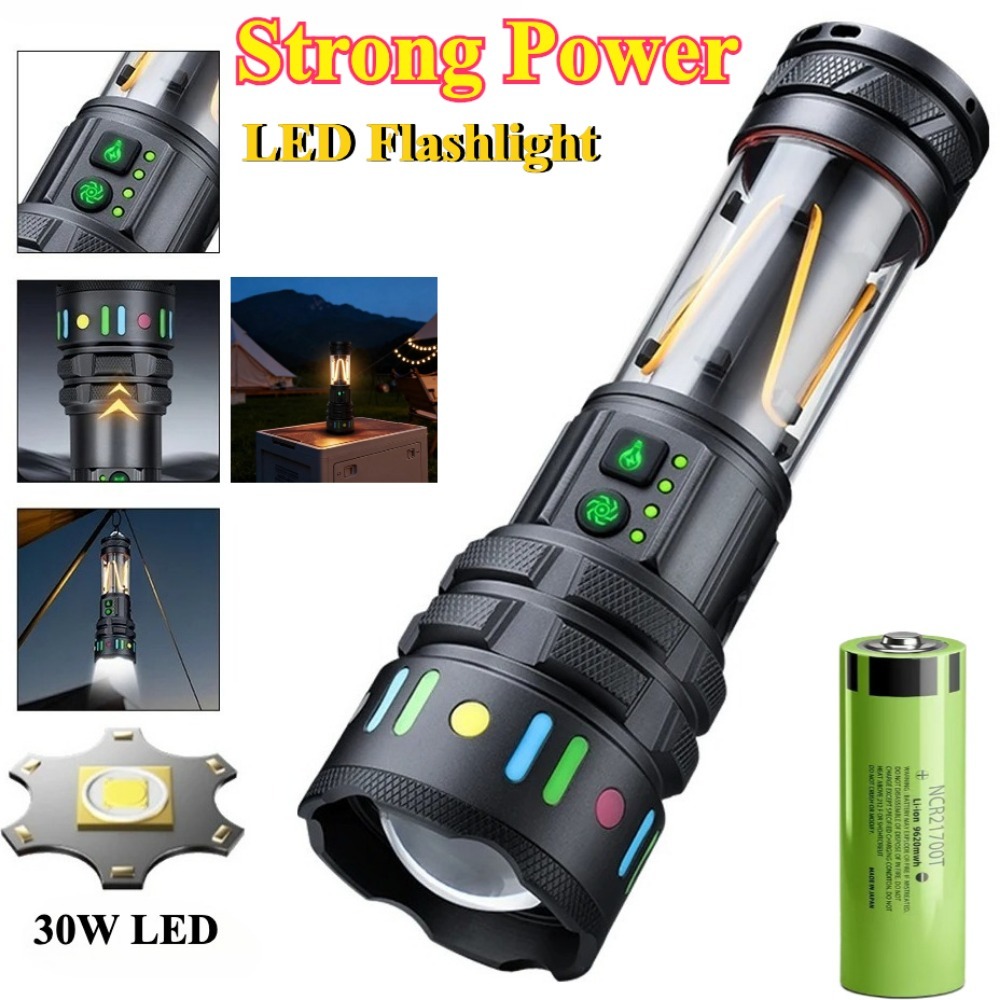 強力な超高輝度LED懐中電灯、Type-C急速充電式ハンドヘ - Outdoor Powerbank のレビューと価格