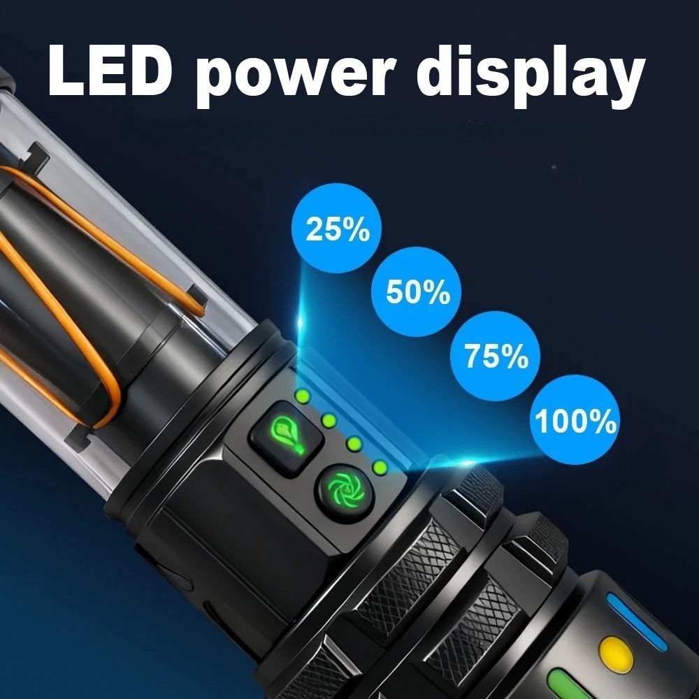 強力な超高輝度LED懐中電灯、Type-C急速充電式ハンドヘ - Outdoor Powerbank のレビューと価格