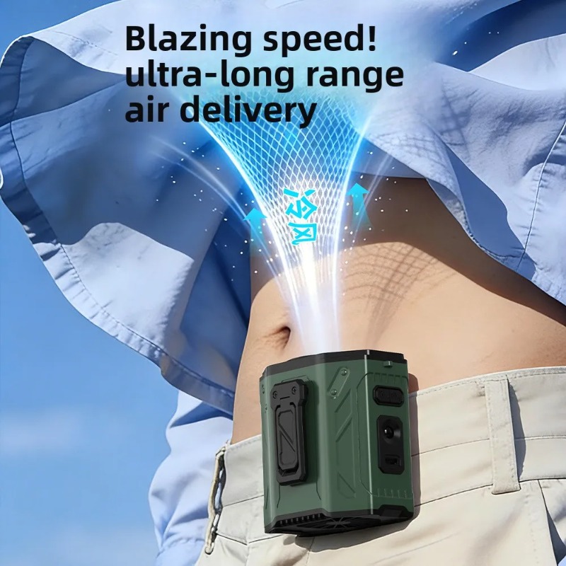 屋外作業用クーラーファン 3600mAh充電式腰掛け/首掛け - Outdoor Powerbank のレビューと価格