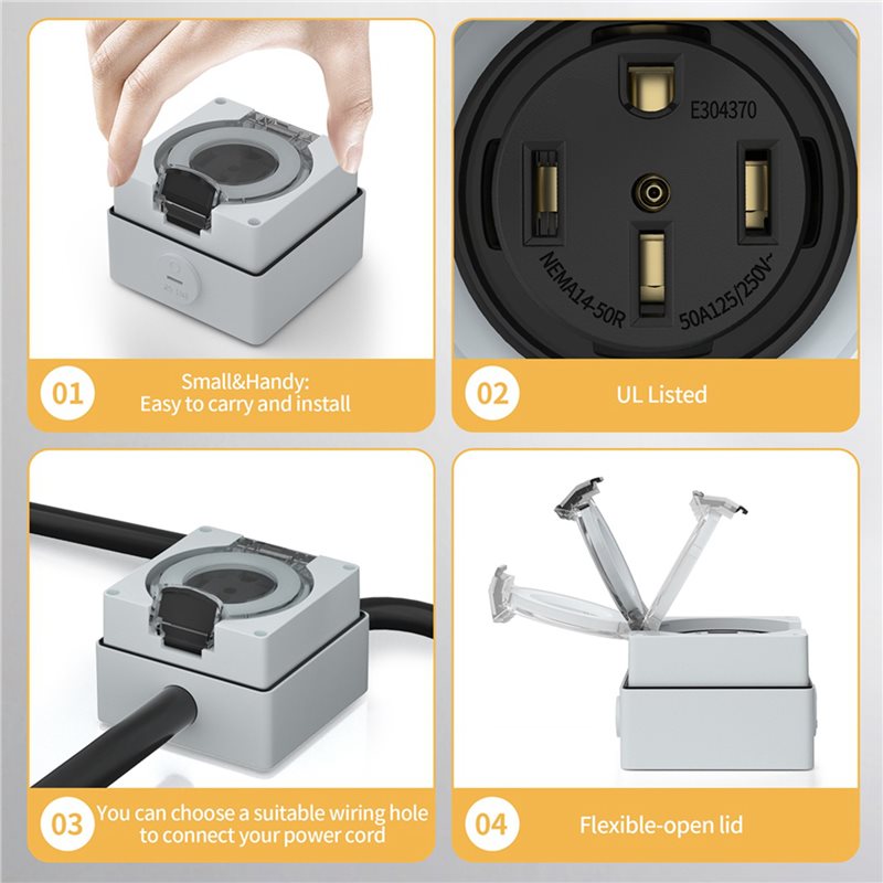 Y17A 6X 50Amp 電源コンセントボックス、125/ - Outdoor Power Receptacle Box のレビューと価格