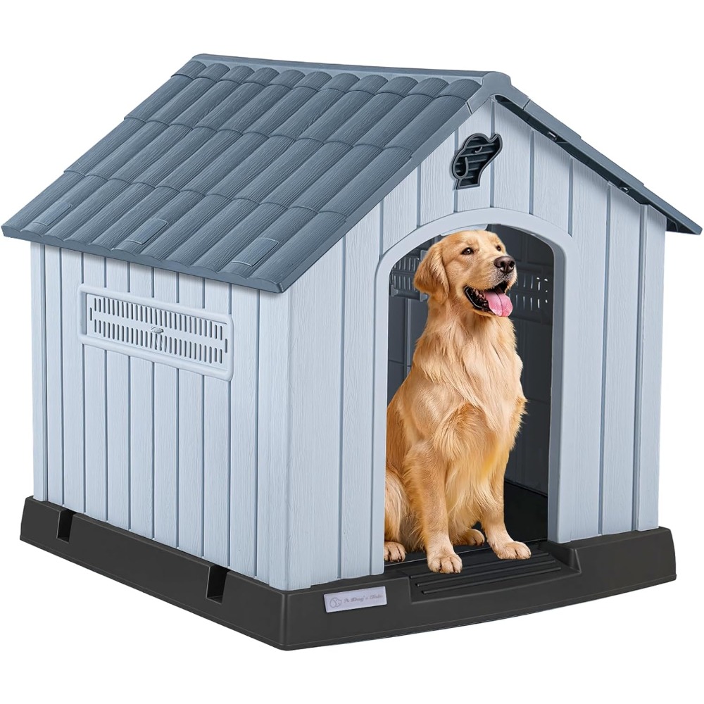 LEMBERI 大型プラスチック製犬小屋 中型犬・大型犬用、 - Outdoor Power Vent のレビューと価格