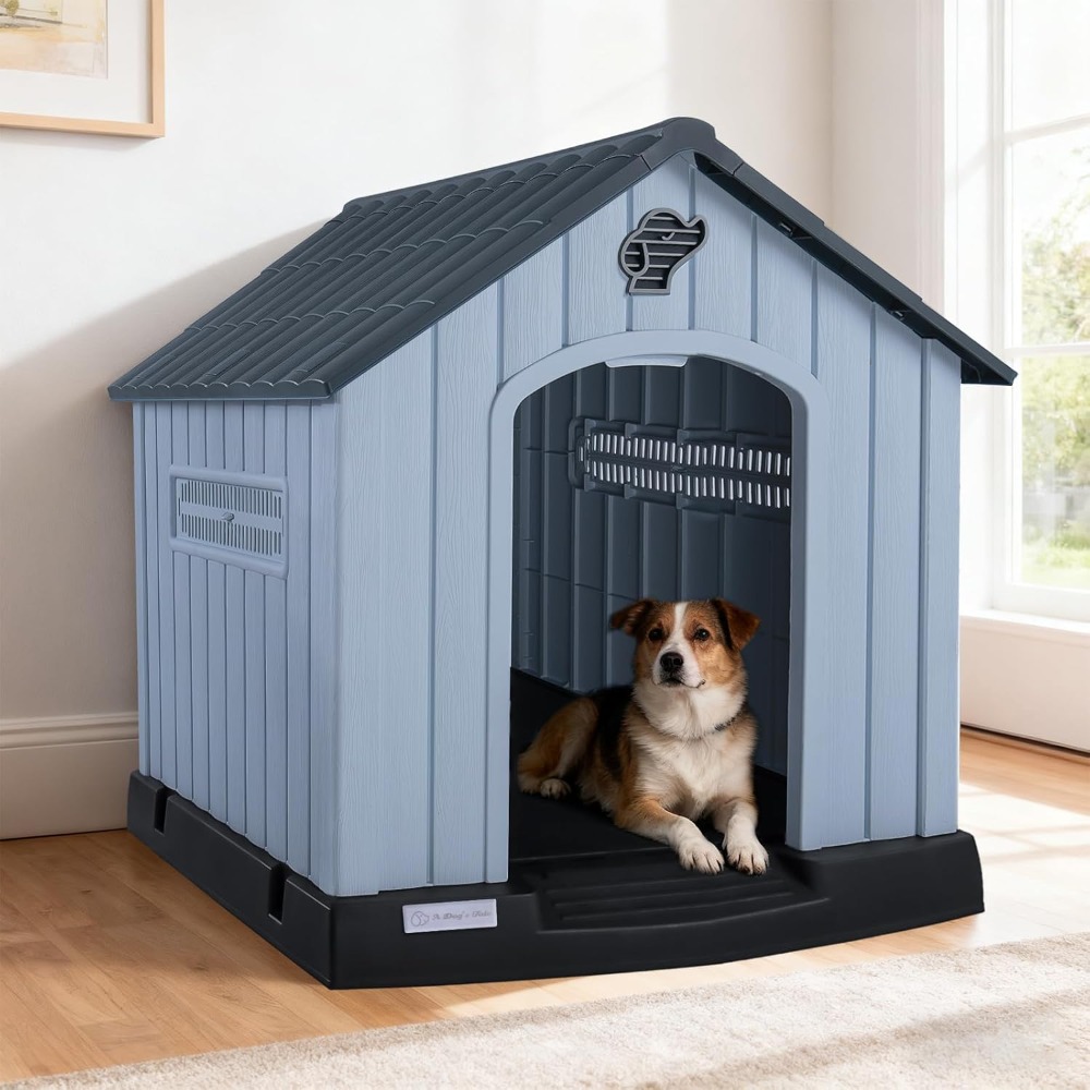 LEMBERI 大型プラスチック製犬小屋 中型犬・大型犬用、 - Outdoor Power Vent のレビューと価格