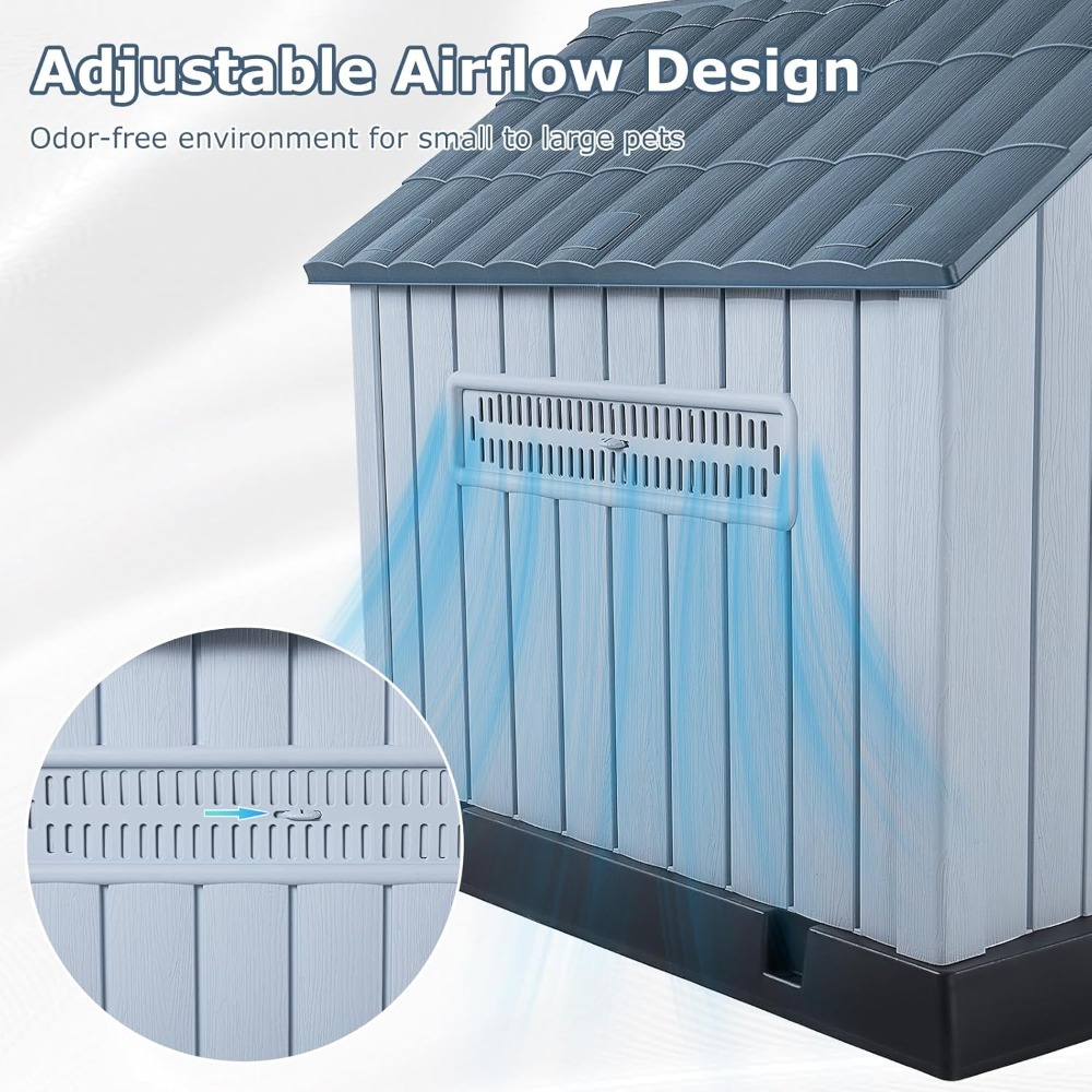 LEMBERI 大型プラスチック製犬小屋 中型犬・大型犬用、 - Outdoor Power Vent のレビューと価格