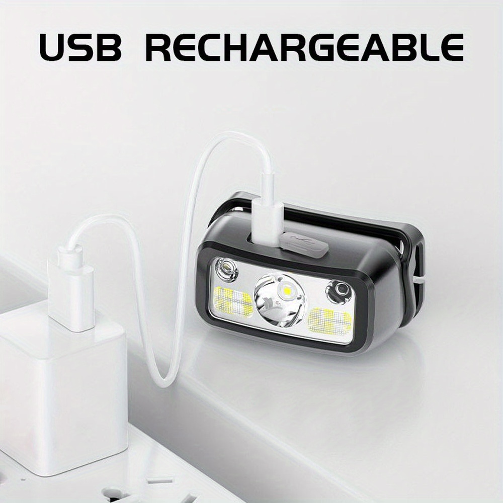 強力な COB LED センサーヘッドランプ USB 充電式 - Outdoor Power Usb のレビューと価格