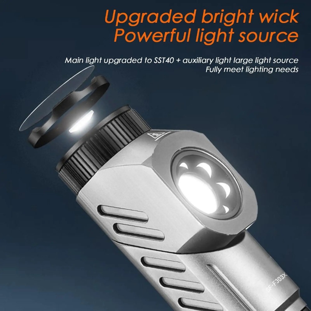 強力なミニLED懐中電灯90 ° 回転可能なUSB充電式コー - Outdoor Power Usb のレビューと価格