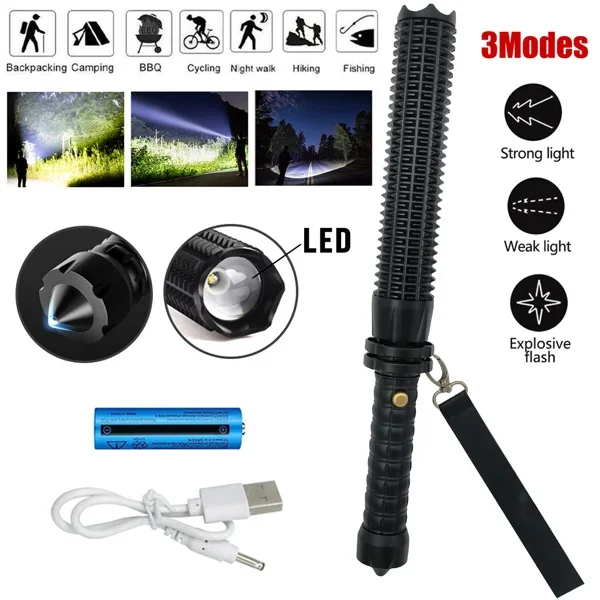 USB充電式LED懐中電灯、伸縮式トーチ、3モードズーム機能 - Outdoor Power Usb のレビューと価格