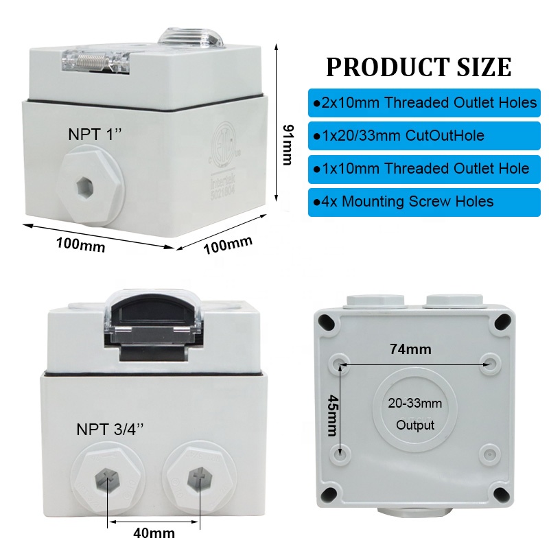 30アンペア電源コンセントボックス NEMA 14-30R  - Outdoor Power Receptacle Box のレビューと価格