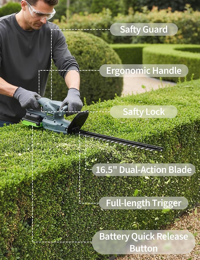 18-20Vコードレスヘッジトリマー（バッテリーと充電器付き - Hedge Trimmer Cordless のレビューと価格
