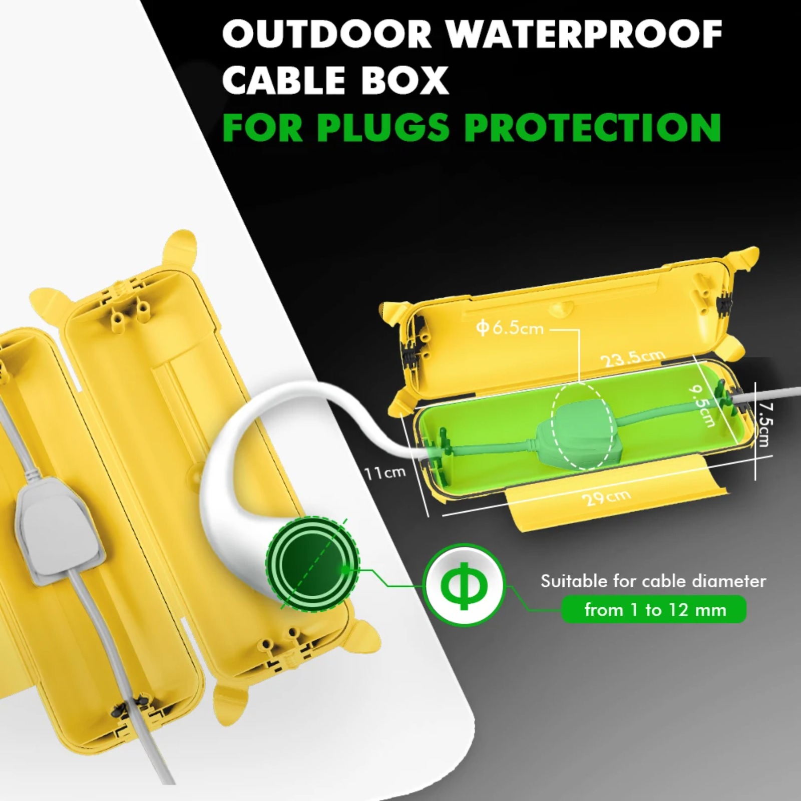 IP44 屋外延長コードカバー 29x11x7.5cm 高耐 - Outdoor Power Extension のレビューと価格
