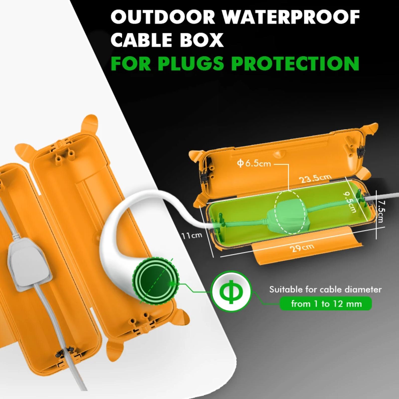 IP44 屋外延長コードカバー 29x11x7.5cm 高耐 - Outdoor Power Extension のレビューと価格