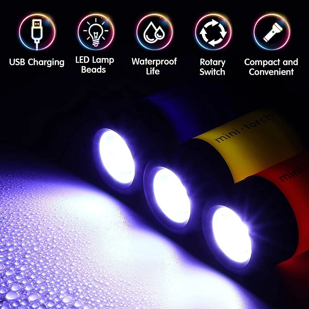 USB 充電式キャンプミニ懐中電灯強力な光ポケットキーホルダ - Outdoor Power Usb のレビューと価格