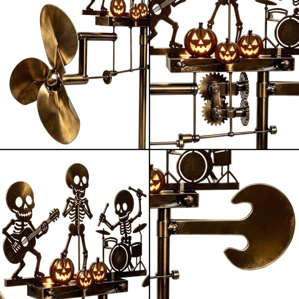 1個 ハロウィン ヴィンテージ スケルトン ドラマー 風力駆 - Outdoor Yard Power Stake のレビューと価格