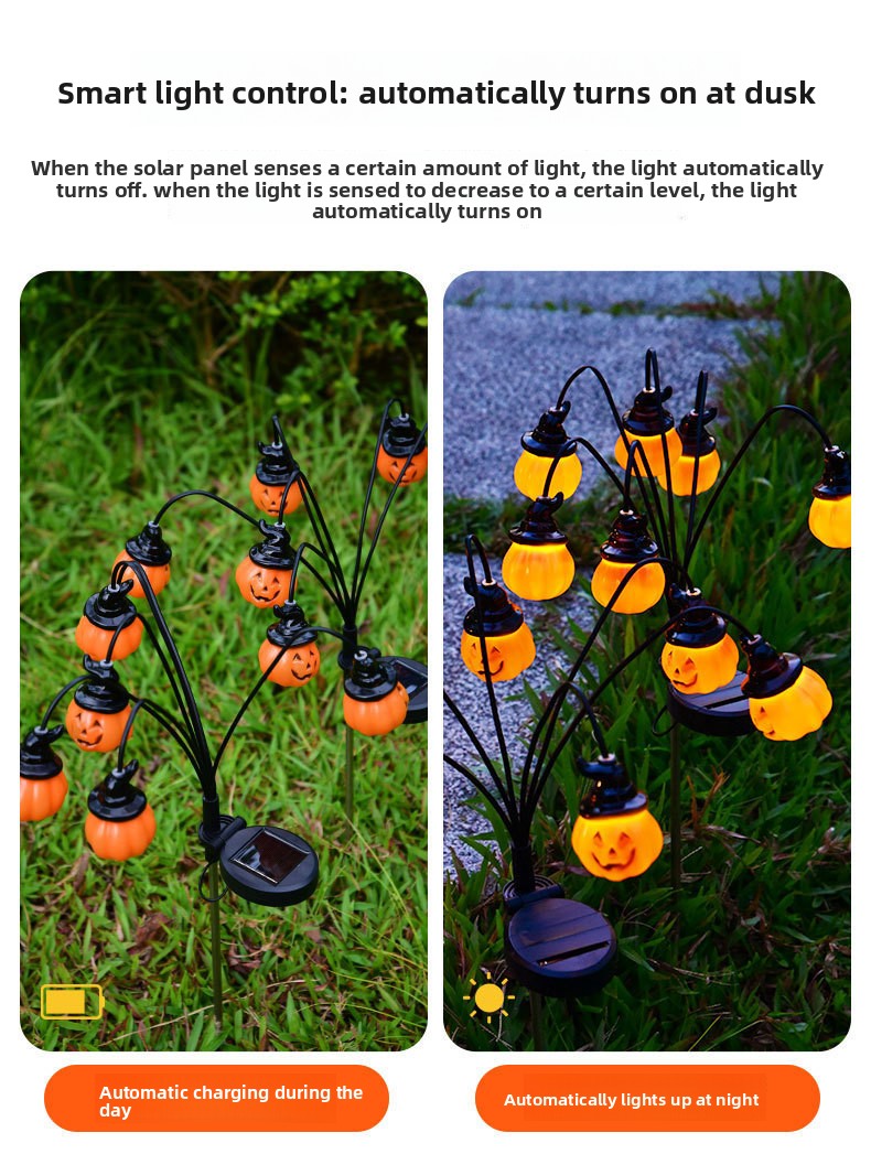 ソーラー式ハロウィンパスウェイライト 6灯 パンプキンアイボ - Outdoor Yard Power Stake のレビューと価格