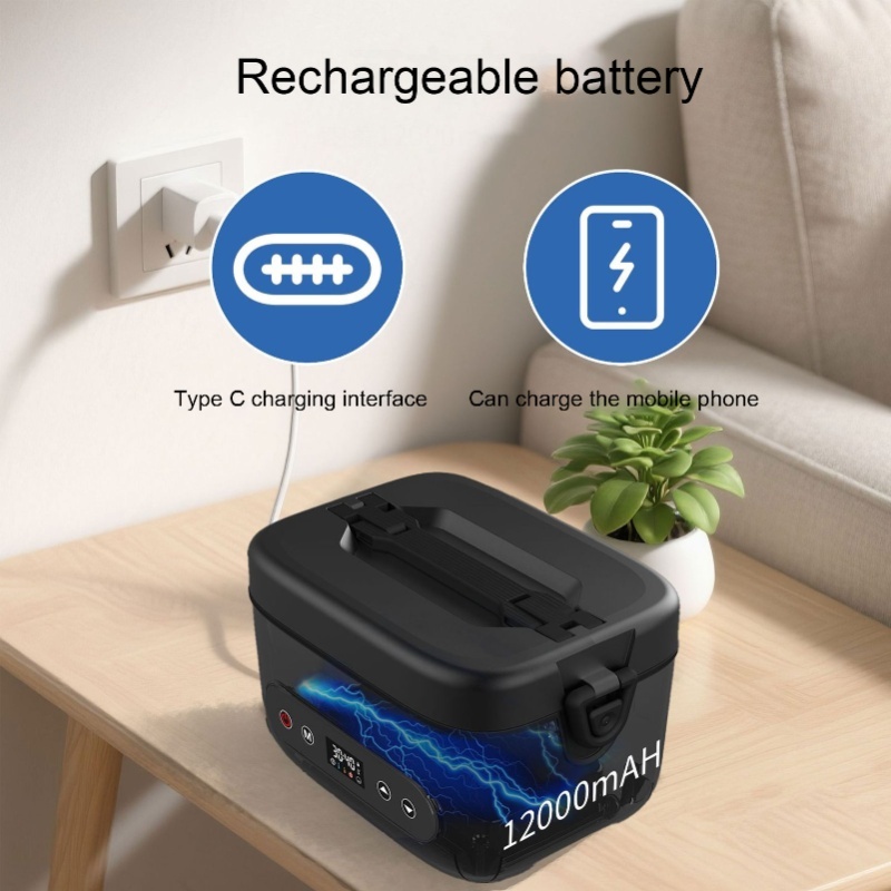 バッテリー駆動コードレス加熱ランチボックス 12000mAh - Outdoor Power Box のレビューと価格
