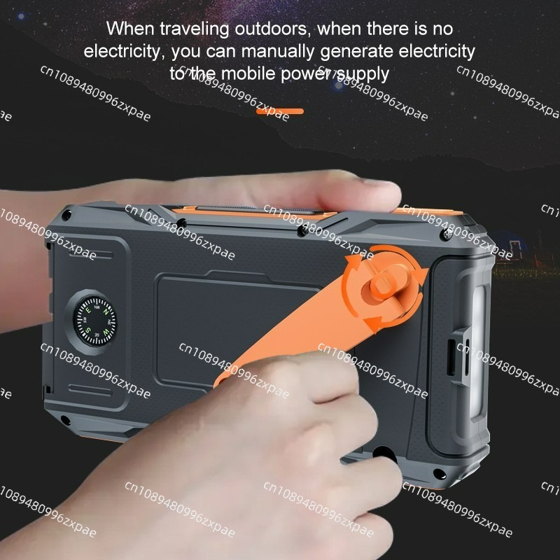 ソーラーパワーバンク 10000mAh 手回し充電 防水 コ - Outdoor Powerbank のレビューと価格