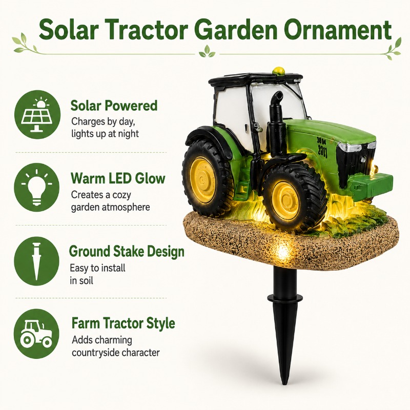 ソーラートラクターガーデンステークライト屋外暖色LED農場装 - Outdoor Yard Power Stake のレビューと価格