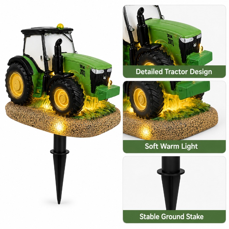ソーラートラクターガーデンステークライト屋外暖色LED農場装 - Outdoor Yard Power Stake のレビューと価格