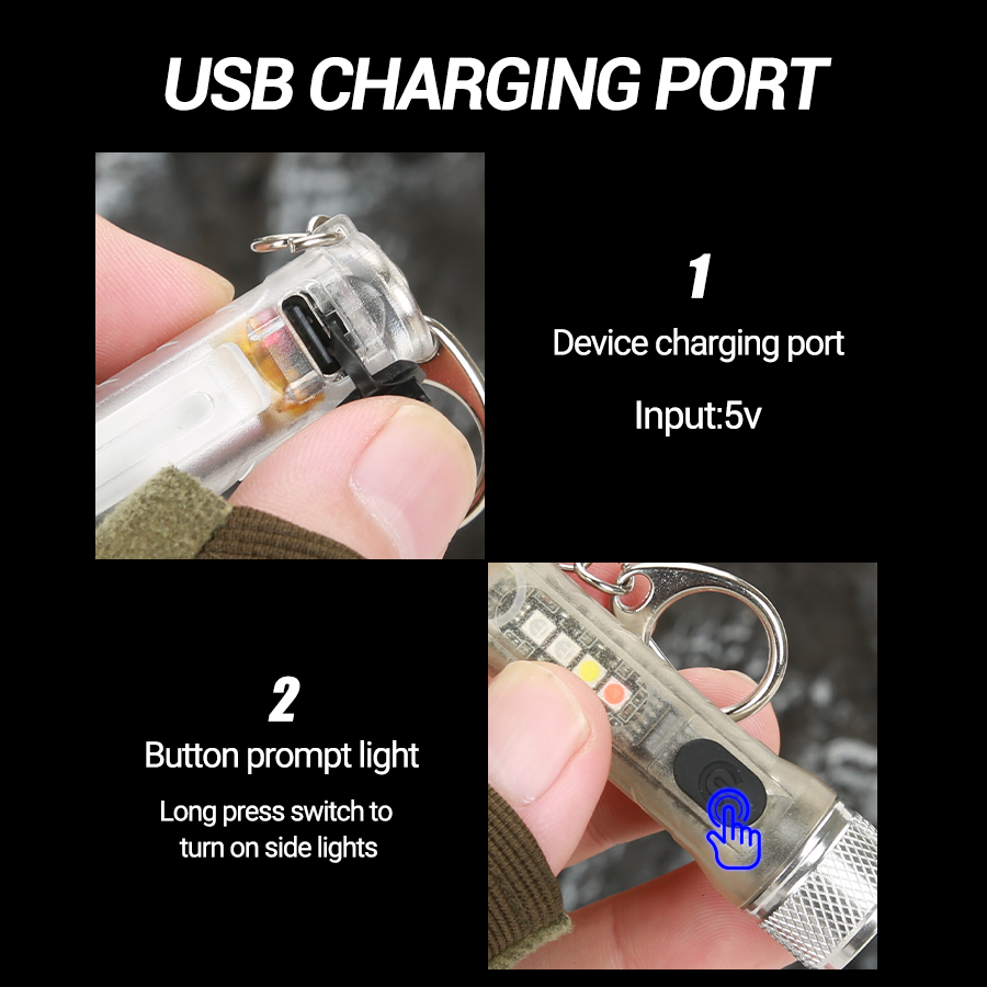 ミニキーホルダー懐中電灯 USB 充電式強力懐中電灯アウトド - Outdoor Power Usb のレビューと価格