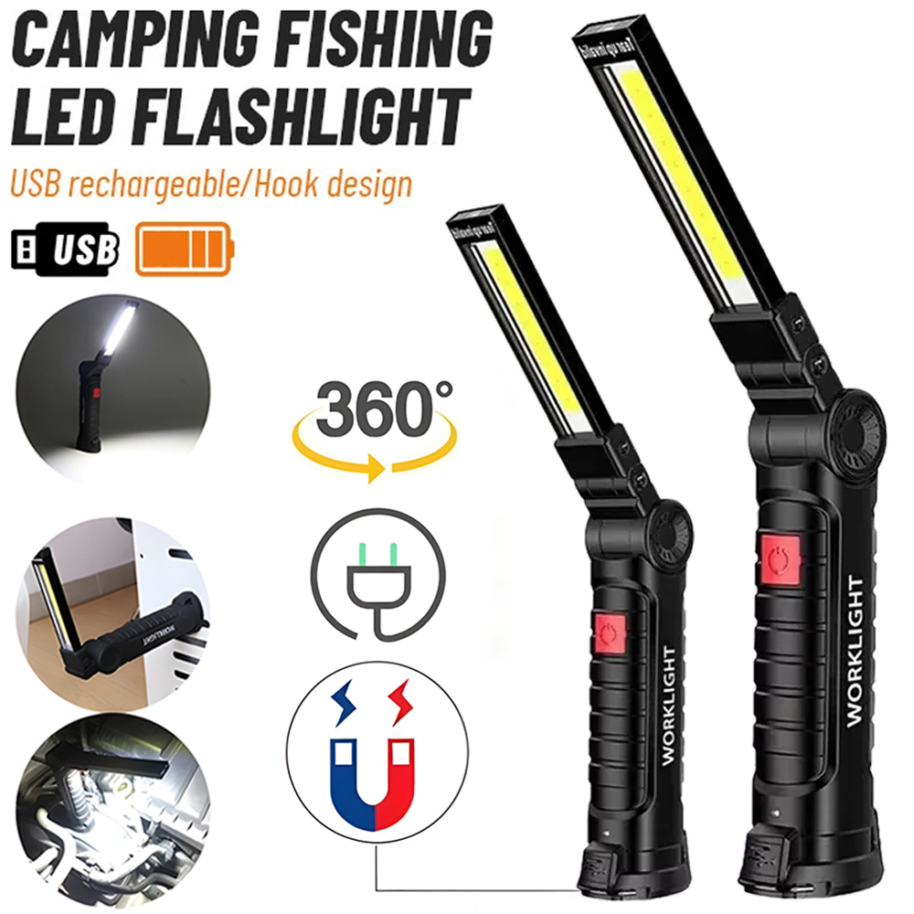 LED COB 懐中電灯 USB 充電式トーチ検査ランプ 磁 - Outdoor Power Usb のレビューと価格