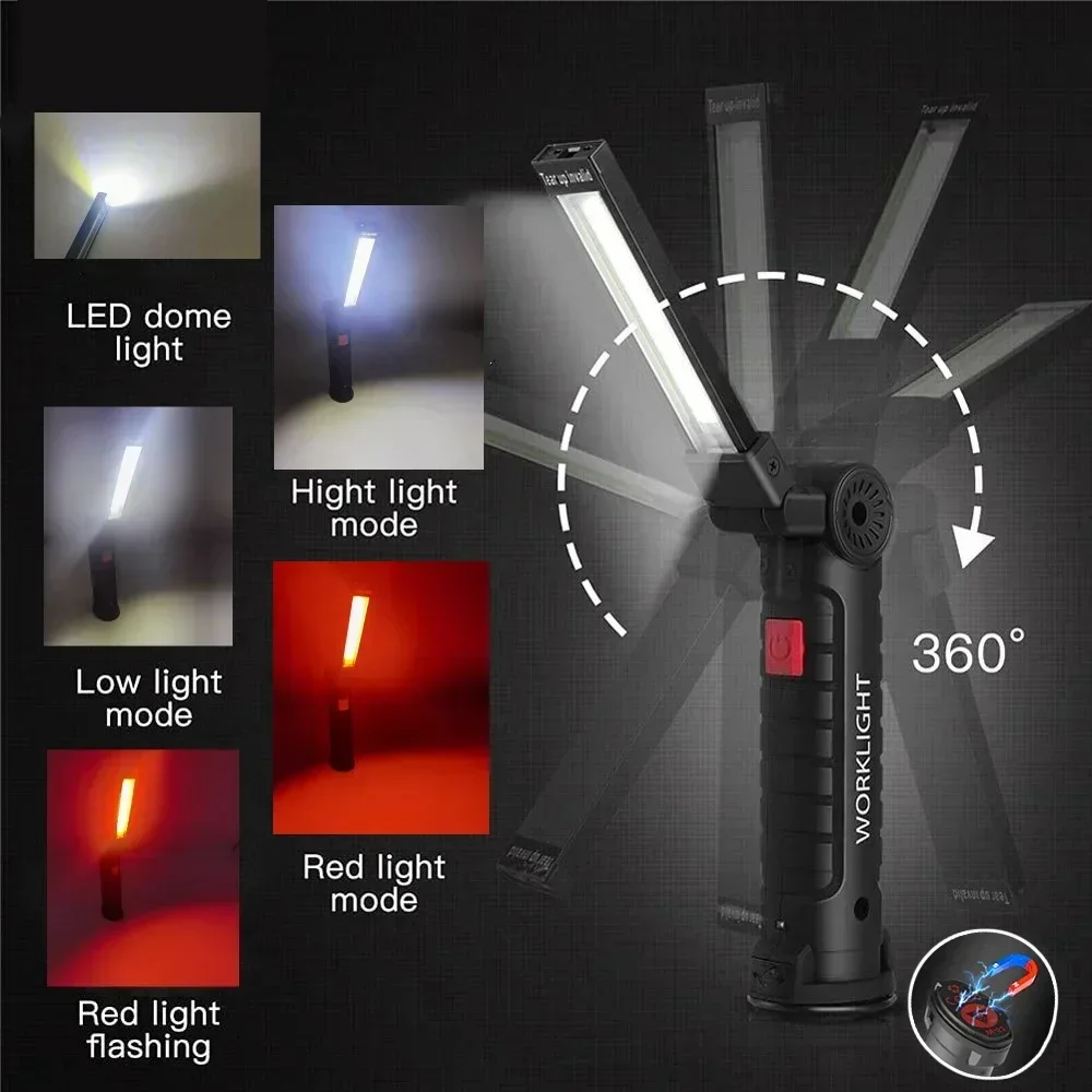 LED COB 懐中電灯 USB 充電式トーチ検査ランプ 磁 - Outdoor Power Usb のレビューと価格