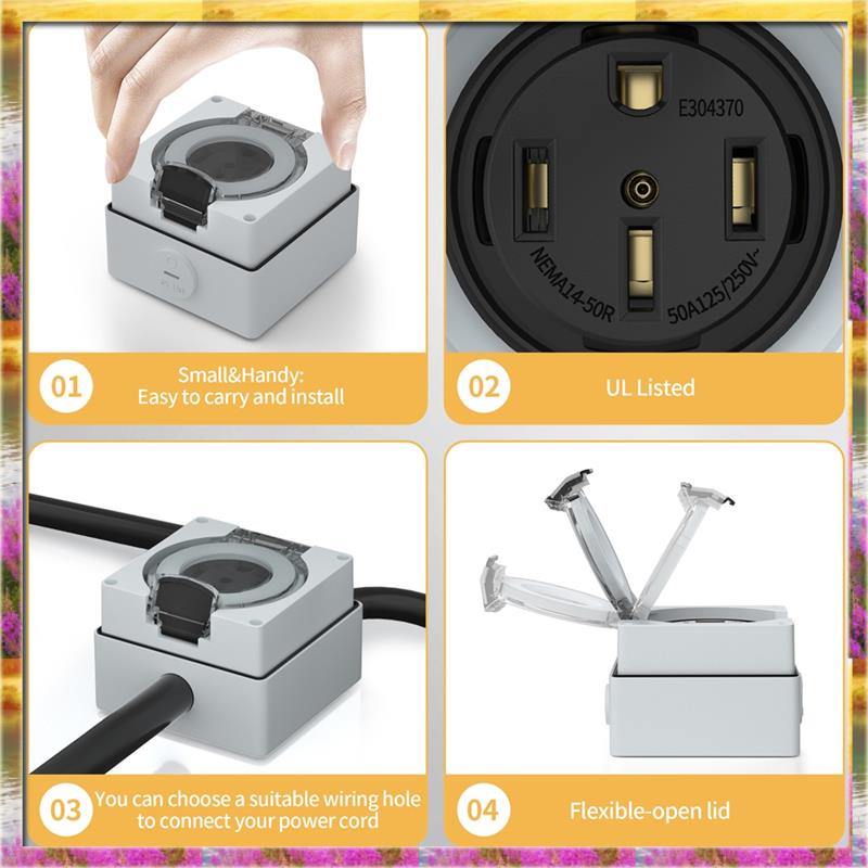 AA46 HOT-50Amp 屋外電源コンセントボックス、N - Outdoor Power Receptacle Box のレビューと価格
