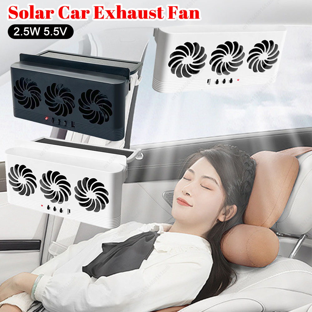 ソーラー充電式車用排気ファン、3つの排気口付き、自動窓ラジエ - Outdoor Power Vent のレビューと価格