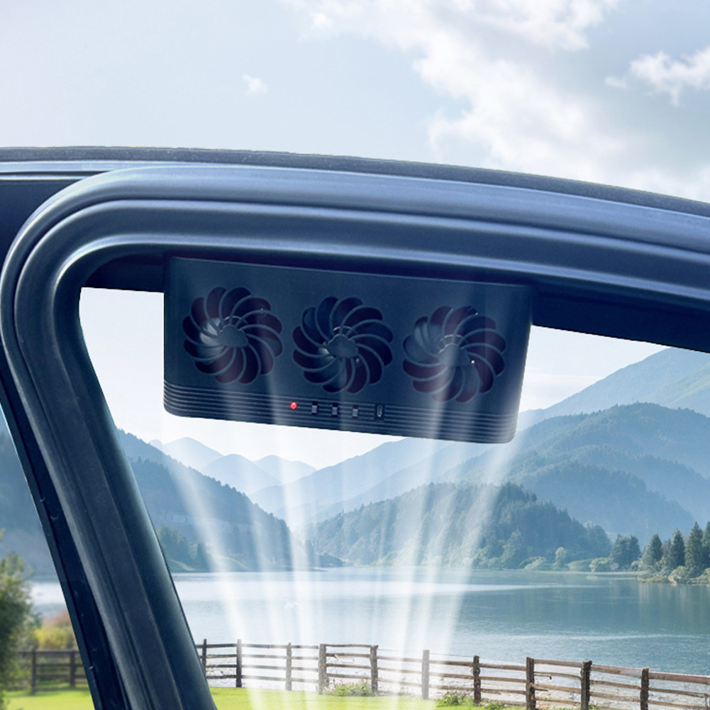 ソーラー充電式車用排気ファン、3つの排気口付き、自動窓ラジエ - Outdoor Power Vent のレビューと価格