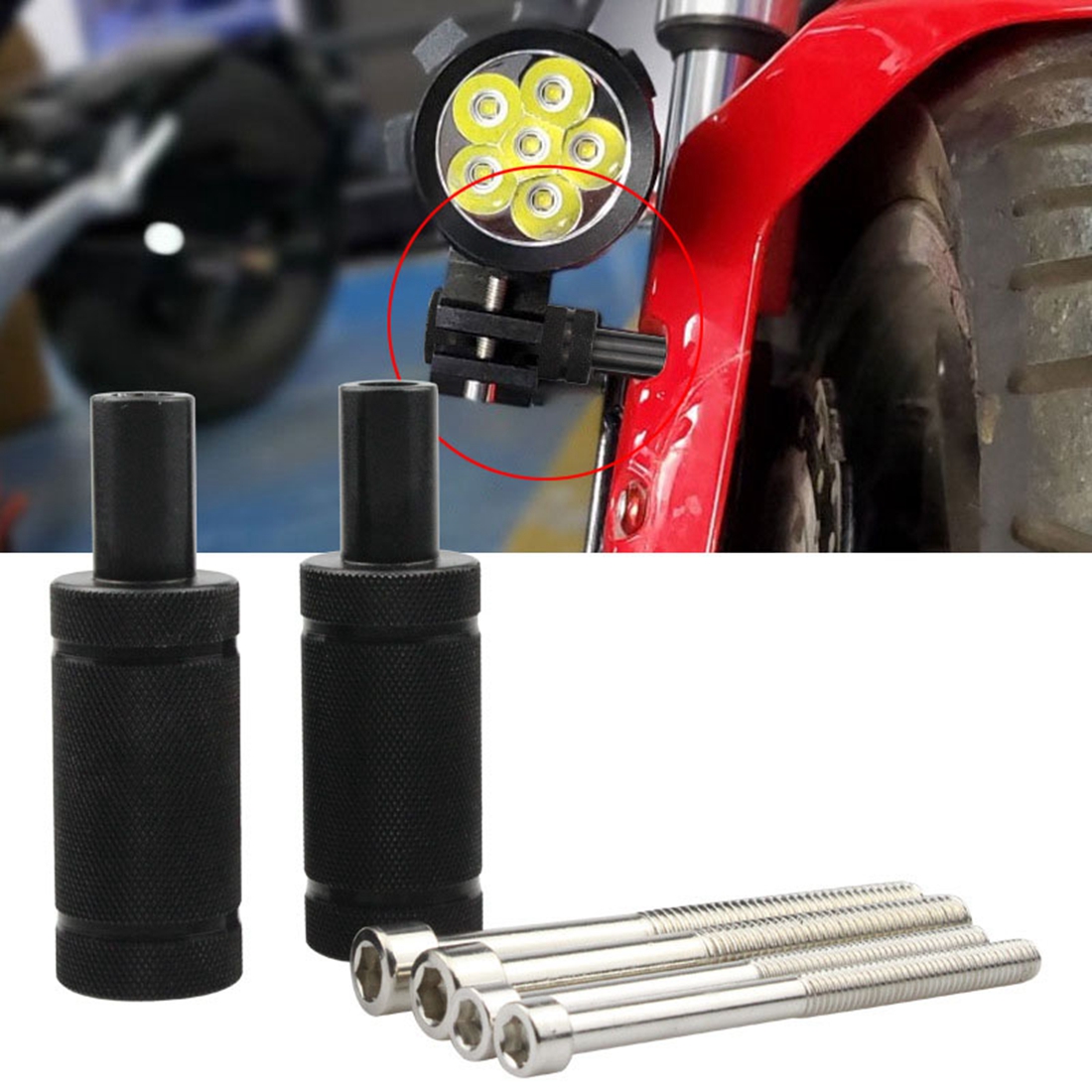 オートバイヘッドライトマウントホルダー調整可能なフェンダーブ - Outdoor Power Xtreme のレビューと価格