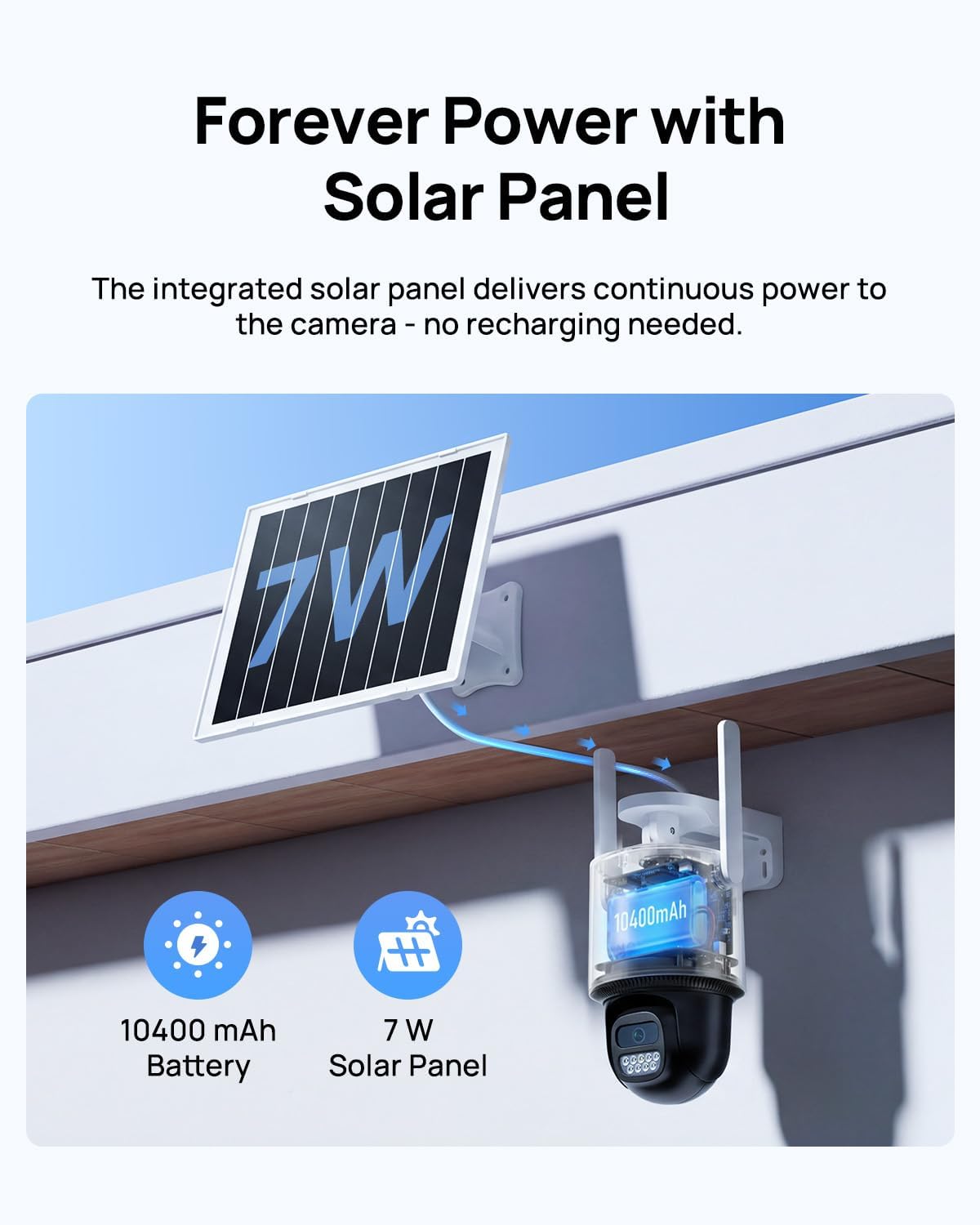 ワイヤレス屋外ソーラー式PTZセキュリティカメラ、2.5K  - Outdoor Power Pack のレビューと価格