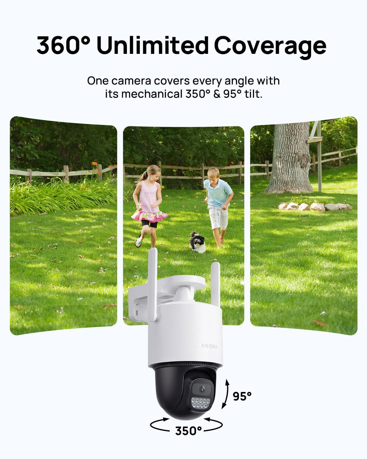 ワイヤレス屋外ソーラー式PTZセキュリティカメラ、2.5K  - Outdoor Power Pack のレビューと価格