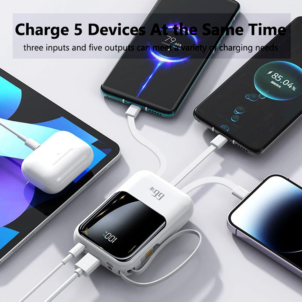 10000mAh ポータブル充電器、内蔵4本ケーブルとLED - Outdoor Power Pack のレビューと価格