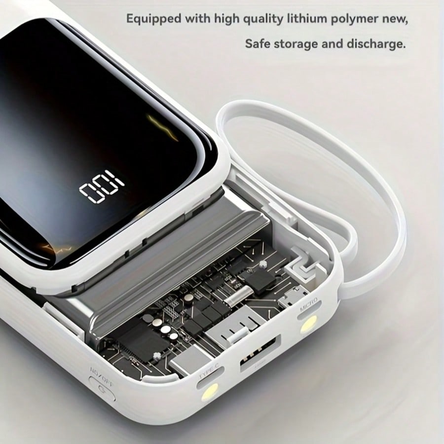 10000mAh ポータブル充電器、内蔵4本ケーブルとLED - Outdoor Power Pack のレビューと価格